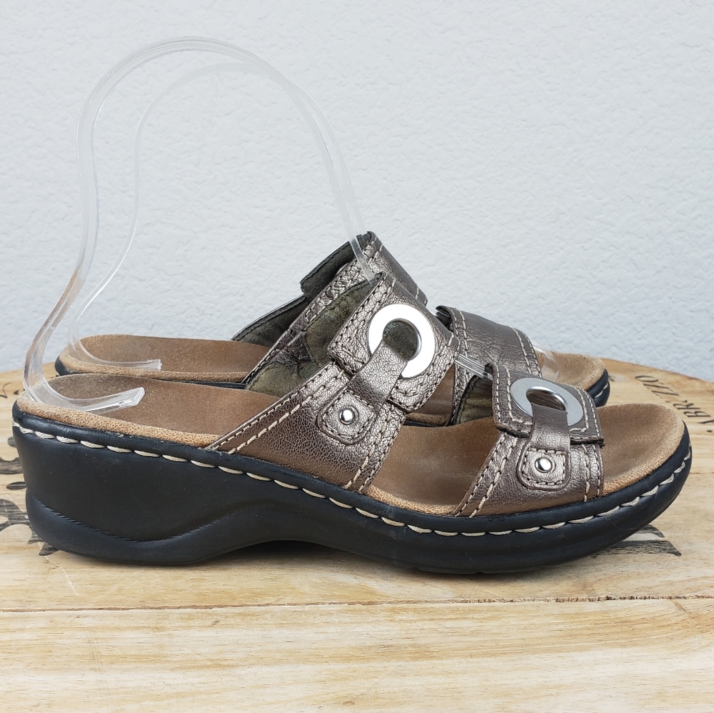 479 eti  Clarks LEXI WILLOW double strap slide sandals